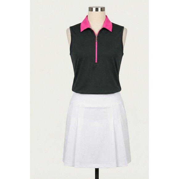 Jofit Sleeveless 1/4 Zip Sport Polo - Size L | Tennis Core & Golf Aesthetic - Picture 2 of 5